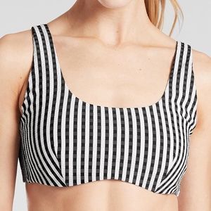 NWT Athleta Seersucker Scoop Bra-sized Bikini Top 40 D/DD